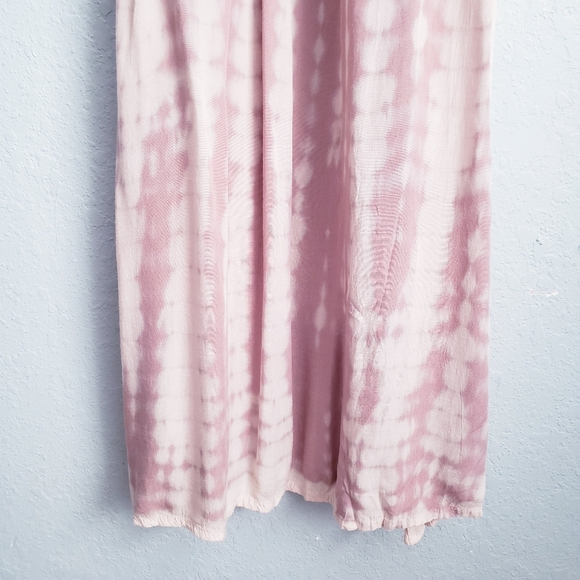 Anthropologie Boho Me Pink and Cream Tie Dye Off Shoulder Maxi Dress - Picture 3 of 10